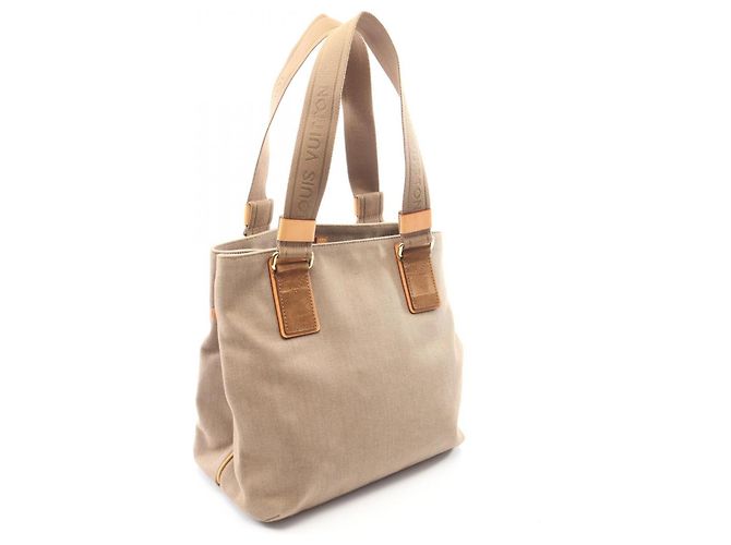 Borsa Tote Louis Vuitton Plan Soleil Cabas PM Marrone Beige - vista 2