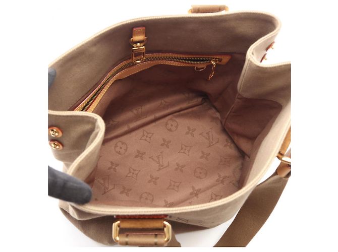Borsa Tote Louis Vuitton Plan Soleil Cabas PM Marrone Beige - vista 3