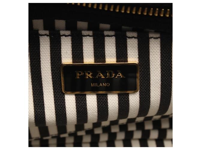 Tote Sac cabas 2 voies Prada CANAPA Noir Blanc - vue 4