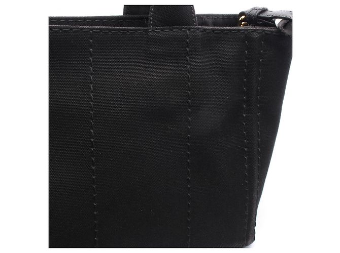 Tote Sac cabas 2 voies Prada CANAPA Noir Blanc - vue 8