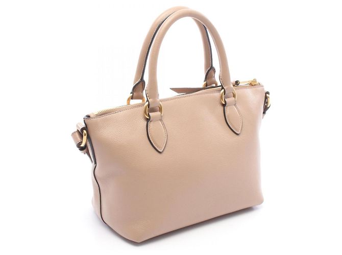 Borsa a mano 2-Way Prada GLACE'CALF Beige - vista 2