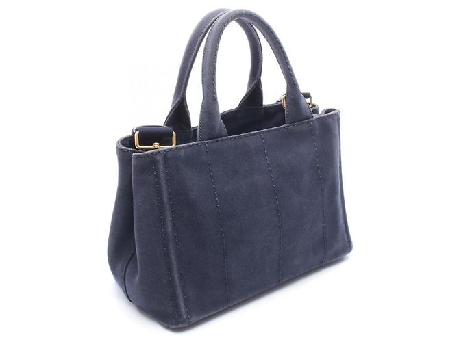 Borsa Tote 2-Way Prada CANAPA Blu navy - vista 2