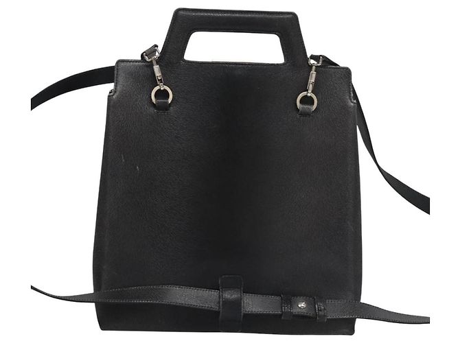 Salvatore Ferragamo Gancini Leather Medium Nero - vista 2