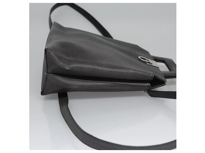 Salvatore Ferragamo Gancini Leather Medium Nero - vista 3