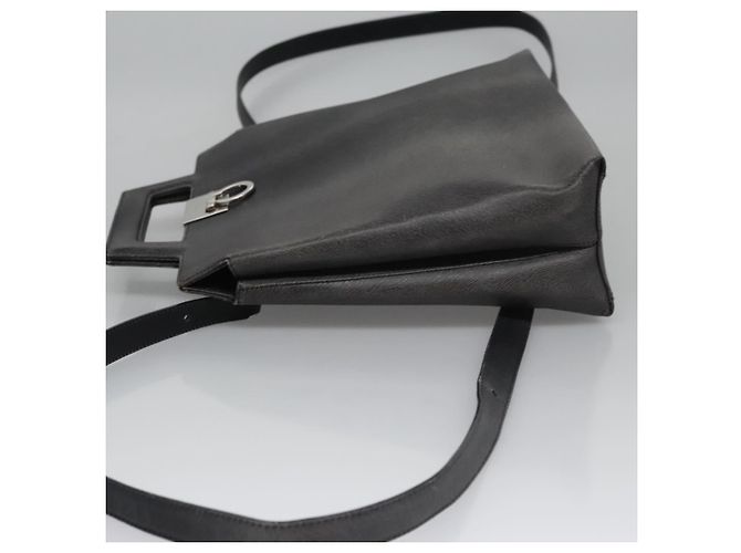 Salvatore Ferragamo Gancini Leather Medium Nero - vista 4