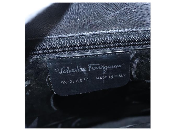 Salvatore Ferragamo Gancini Leather Medium Nero - vista 6