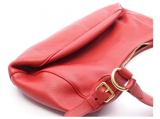 Prada Vitello Daino Schultertasche rot - Ansicht 6