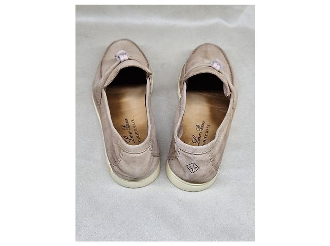 Mocassini Loro Piana Summer Walk in suede beige - vista 11