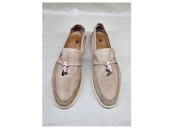 Mocassini Loro Piana Summer Walk in suede beige - vista 2