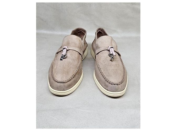 Mocassini Loro Piana Summer Walk in suede beige - vista 4