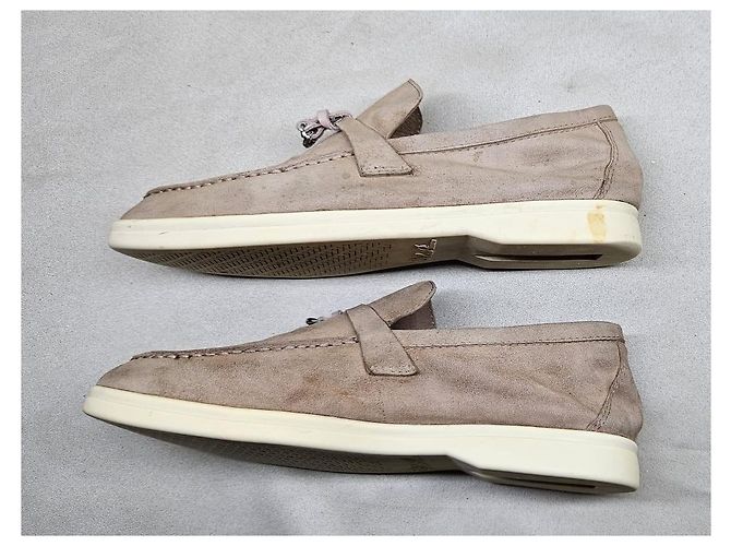 Mocassini Loro Piana Summer Walk in suede beige - vista 7