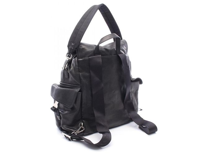 Prada Triangle Logo 2-Way Rucksack/Handtasche Schwarz - Ansicht 2