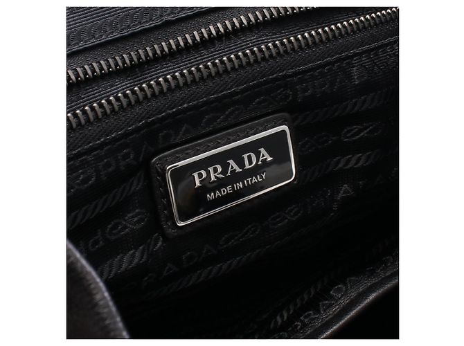 Prada Triangle Logo 2-Way Rucksack/Handtasche Schwarz - Ansicht 4