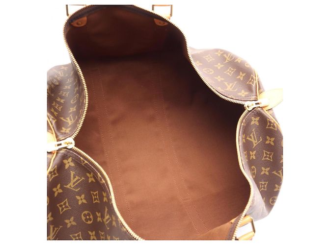 Borsa Boston Louis Vuitton Keepall 55 Monogram Marrone - vista 3