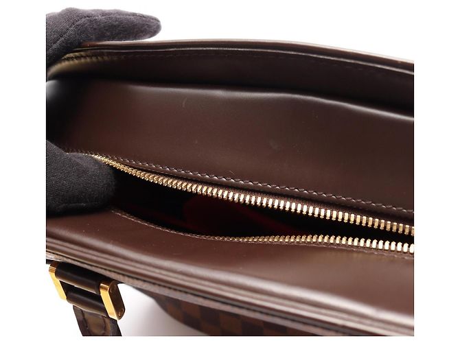 Borsa Louis Vuitton Salia Horizontal Damier Ebene Marrone - vista 7