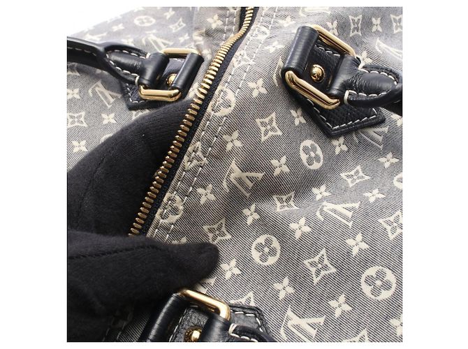 Borsa Louis Vuitton Speedy Bandoulière 30 Nero Blu Blu navy - vista 6