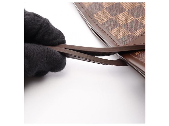 Borsa Tote Louis Vuitton Neverfull MM Damier Ebene Marrone - vista 7