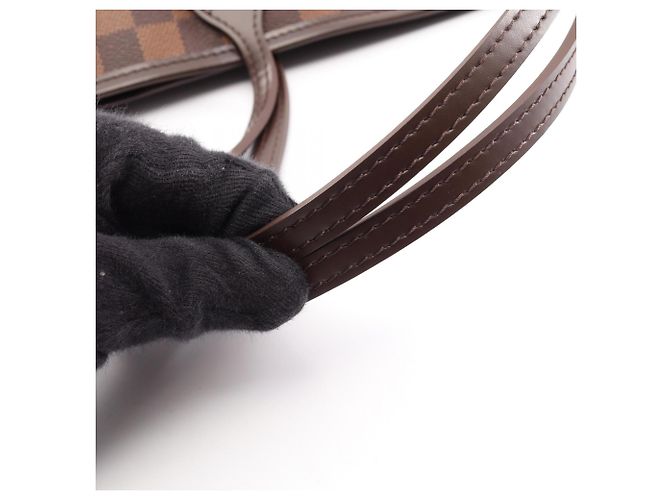 Borsa Tote Louis Vuitton Neverfull MM Damier Ebene Marrone - vista 8
