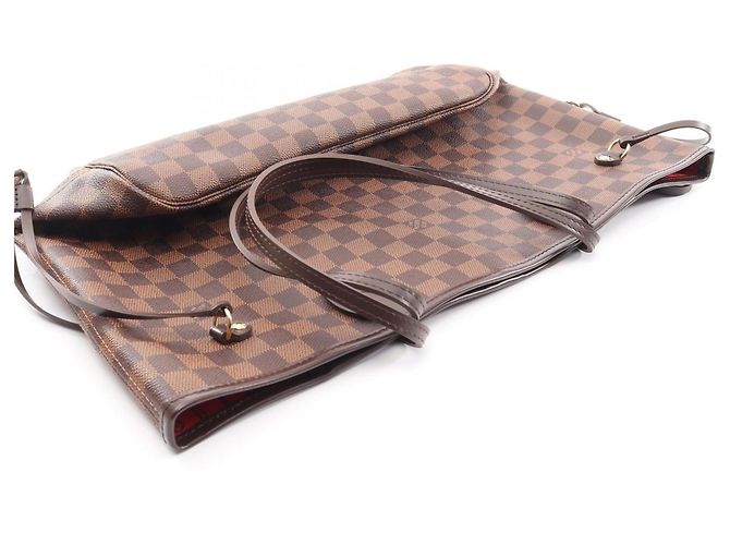 Borsa Tote Louis Vuitton Neverfull MM Damier Ebene Marrone - vista 9