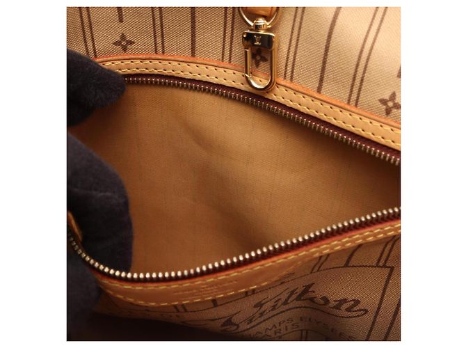 Borsa Tote Louis Vuitton Neverfull MM Marrone - vista 7