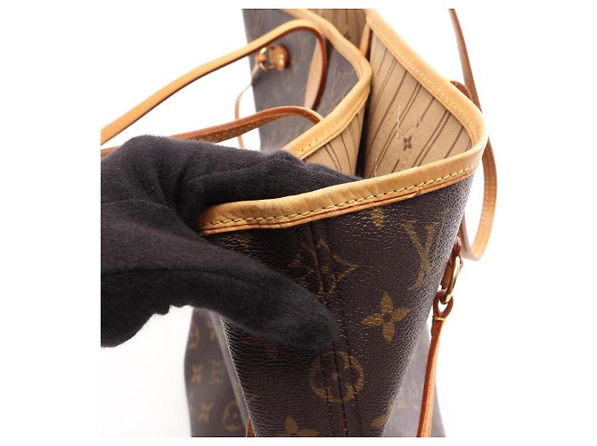 Borsa Tote Louis Vuitton Neverfull MM Marrone - vista 8