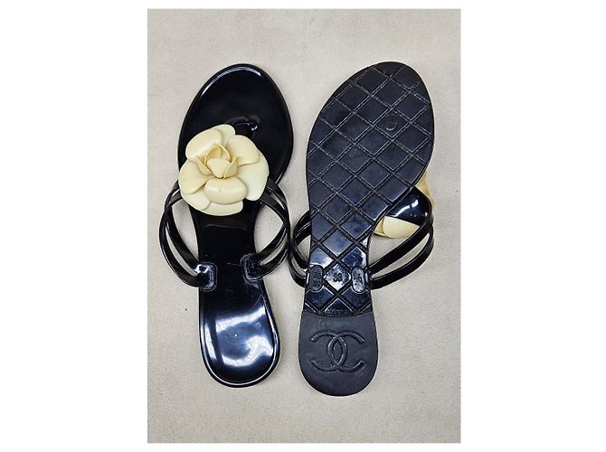 Sandali in gel Chanel Camellia Nero - vista 10