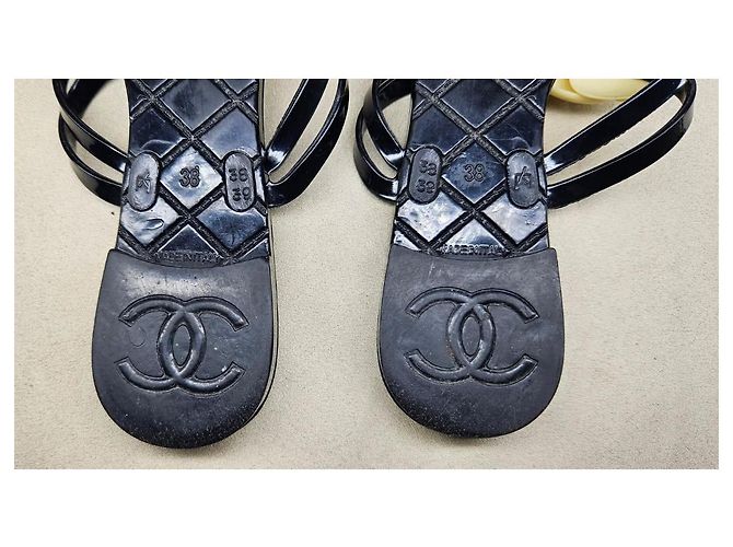 Sandali in gel Chanel Camellia Nero - vista 12