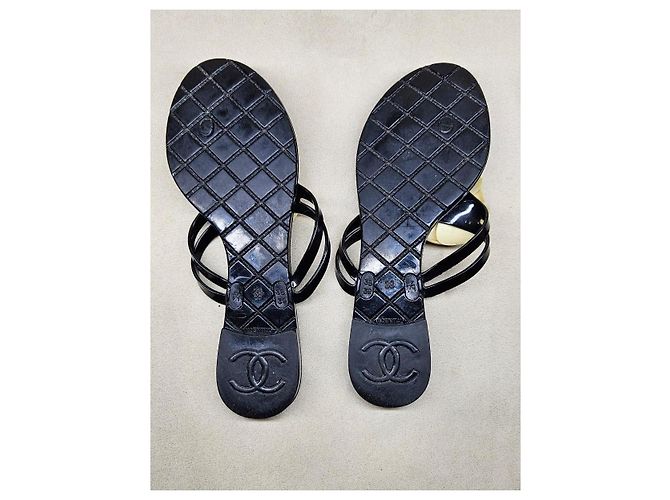 Sandali in gel Chanel Camellia Nero - vista 13