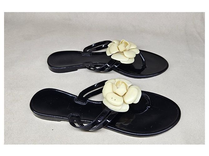Sandali in gel Chanel Camellia Nero - vista 6