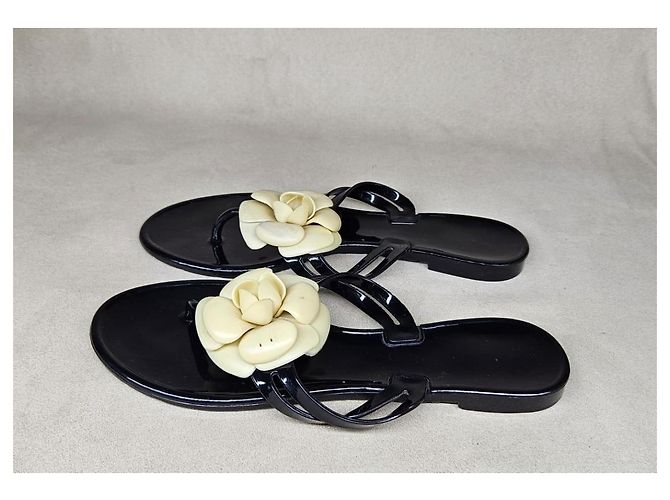 Sandali in gel Chanel Camellia Nero - vista 7