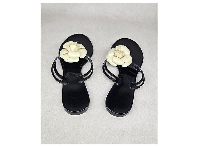 Sandali in gel Chanel Camellia Nero - vista 9