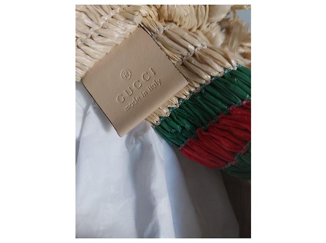 Cesto in paglia Gucci Rosso Verde Blu scuro - vista 6