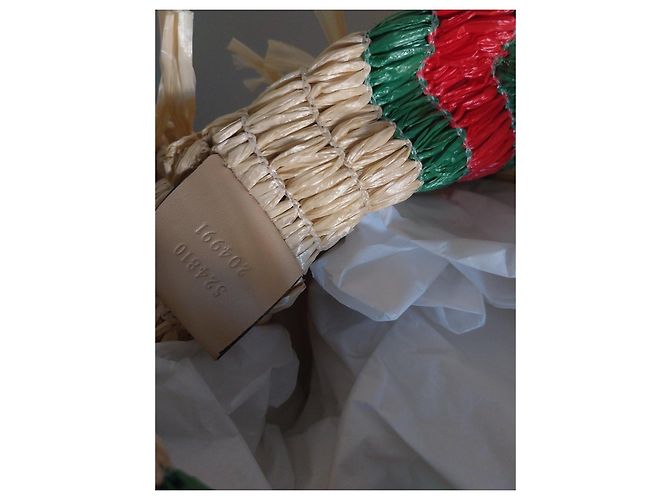 Cesto in paglia Gucci Rosso Verde Blu scuro - vista 7