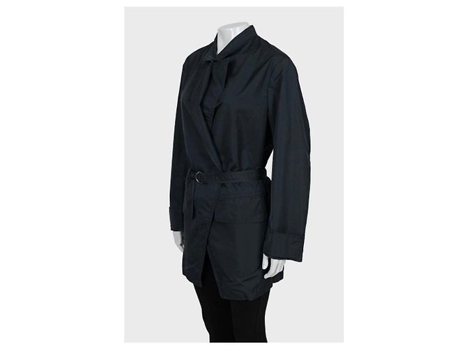 Trench Vintage Saint Laurent Blu Sz.42 Usato - vista 2