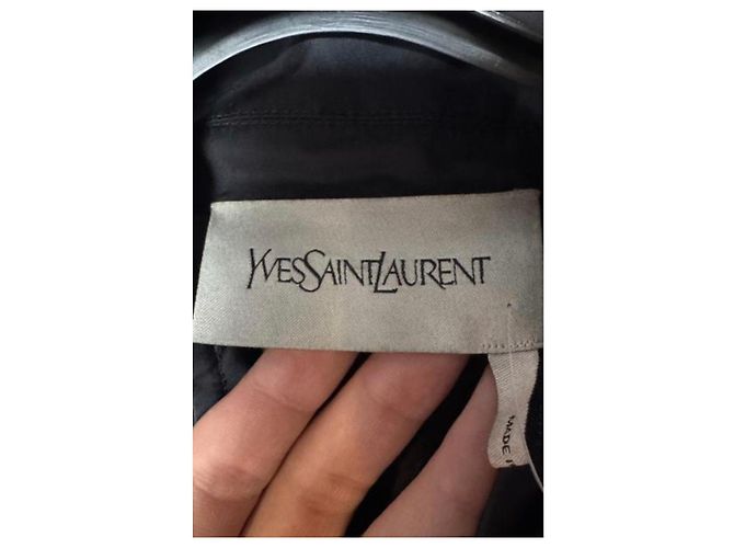 Trench Vintage Saint Laurent Blu Sz.42 Usato - vista 5