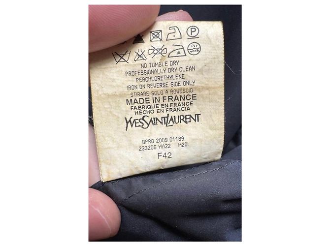 Trench Vintage Saint Laurent Blu Sz.42 Usato - vista 6