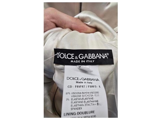 Dolce & Gabbana weißes Etuikleid mit Blumenmuster IT 42 gebraucht - Ansicht 4