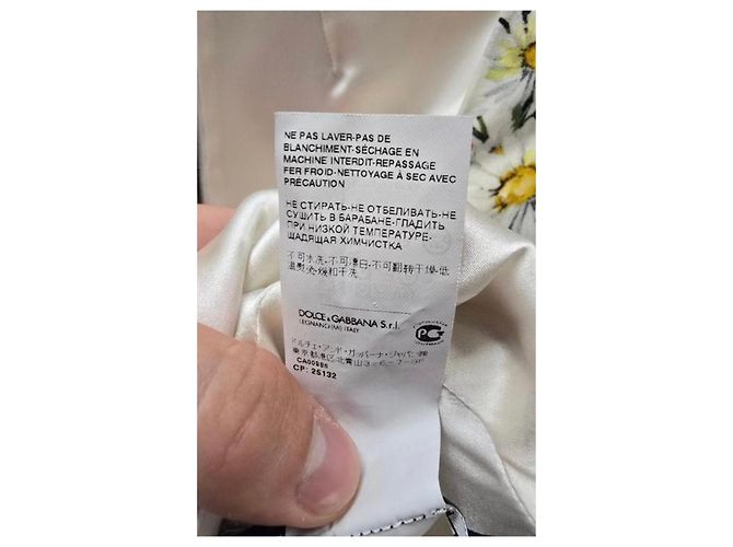 Dolce & Gabbana weißes Etuikleid mit Blumenmuster IT 42 gebraucht - Ansicht 5
