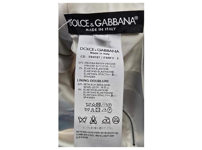 Dolce & Gabbana weißes Etuikleid mit Blumenmuster IT 42 gebraucht - Ansicht 6