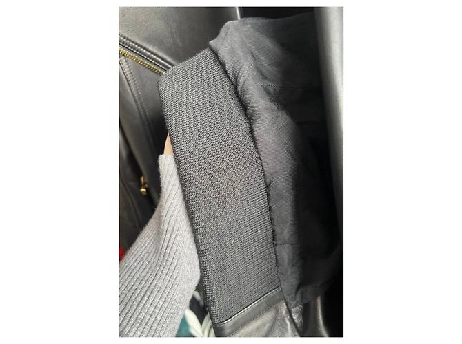 Giacca iconica Balmain in pelle di agnello nera con bottoni dorati FR 36 usata - vista 8