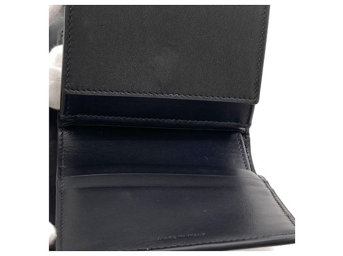 Céline Celine Small Flap Wallet Triomphe Tri-fold Leather Schwarz - vista 8