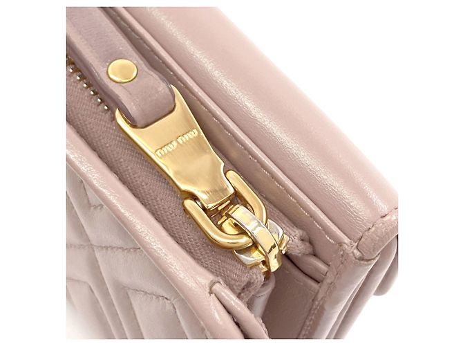 Miu Miu Logo Bi-fold Ledergeldbörse Pink - Ansicht 13