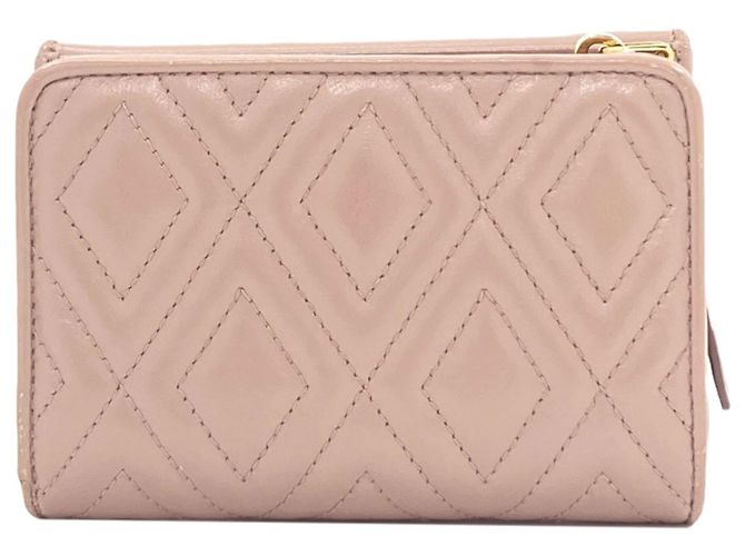 Miu Miu Logo Bi-fold Ledergeldbörse Pink - Ansicht 2