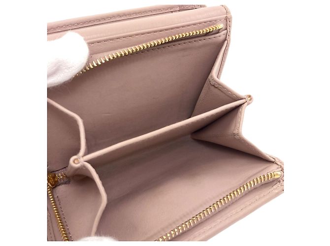 Miu Miu Logo Bi-fold Ledergeldbörse Pink - Ansicht 6