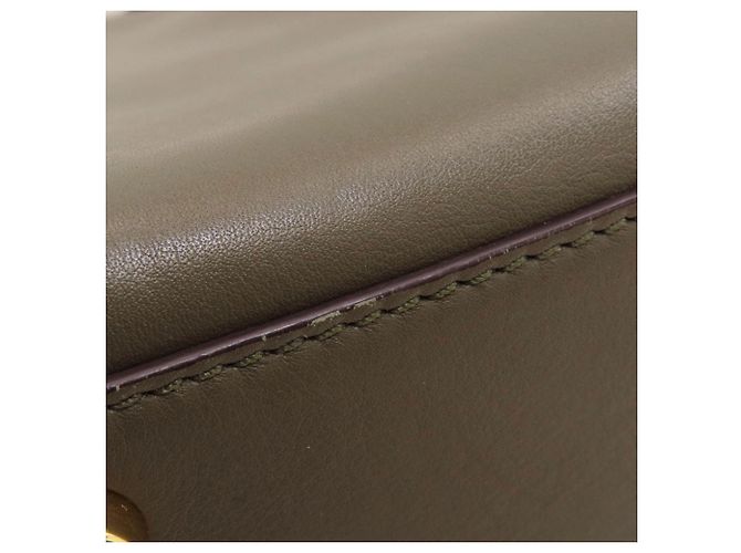 Borsa Fendi Peekaboo in vitello kaki Cachi - vista 13