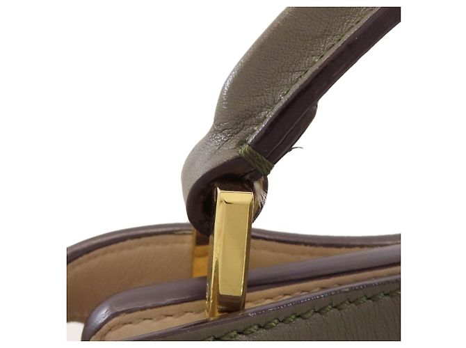 Borsa Fendi Peekaboo in vitello kaki Cachi - vista 17