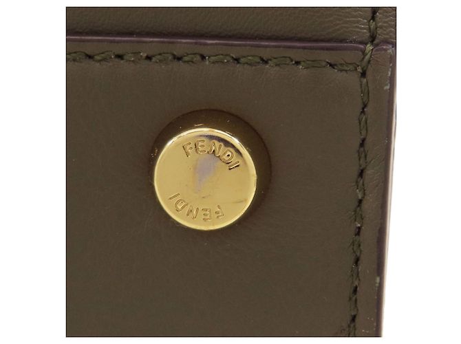 Borsa Fendi Peekaboo in vitello kaki Cachi - vista 19