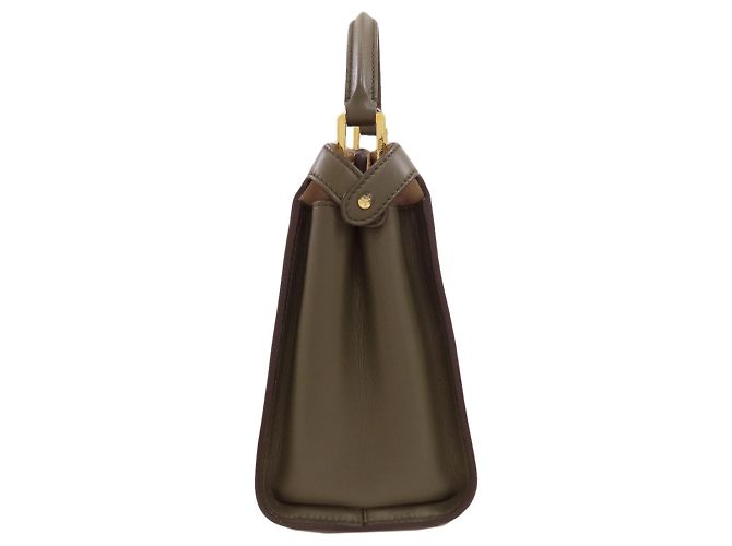Borsa Fendi Peekaboo in vitello kaki Cachi - vista 3
