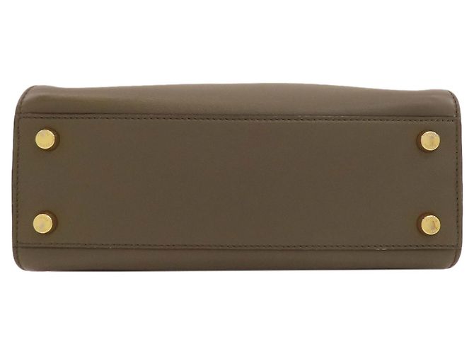 Borsa Fendi Peekaboo in vitello kaki Cachi - vista 4