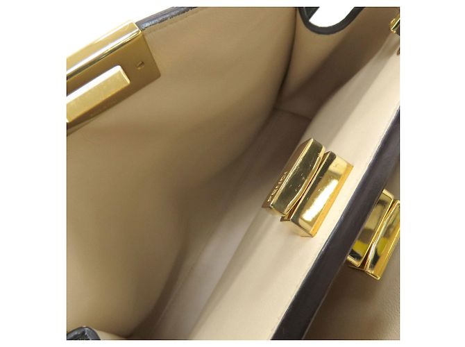 Borsa Fendi Peekaboo in vitello kaki Cachi - vista 5